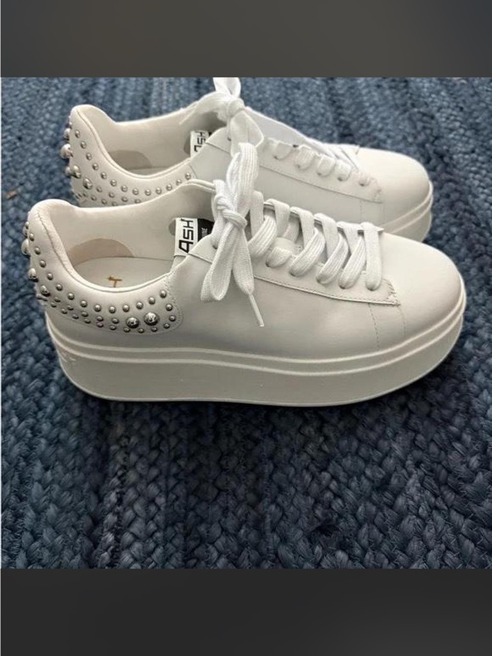 NWT Ash Women's Moby Studs Platform Embellished Sneaker EU size 37 - Picture 2 of 3
